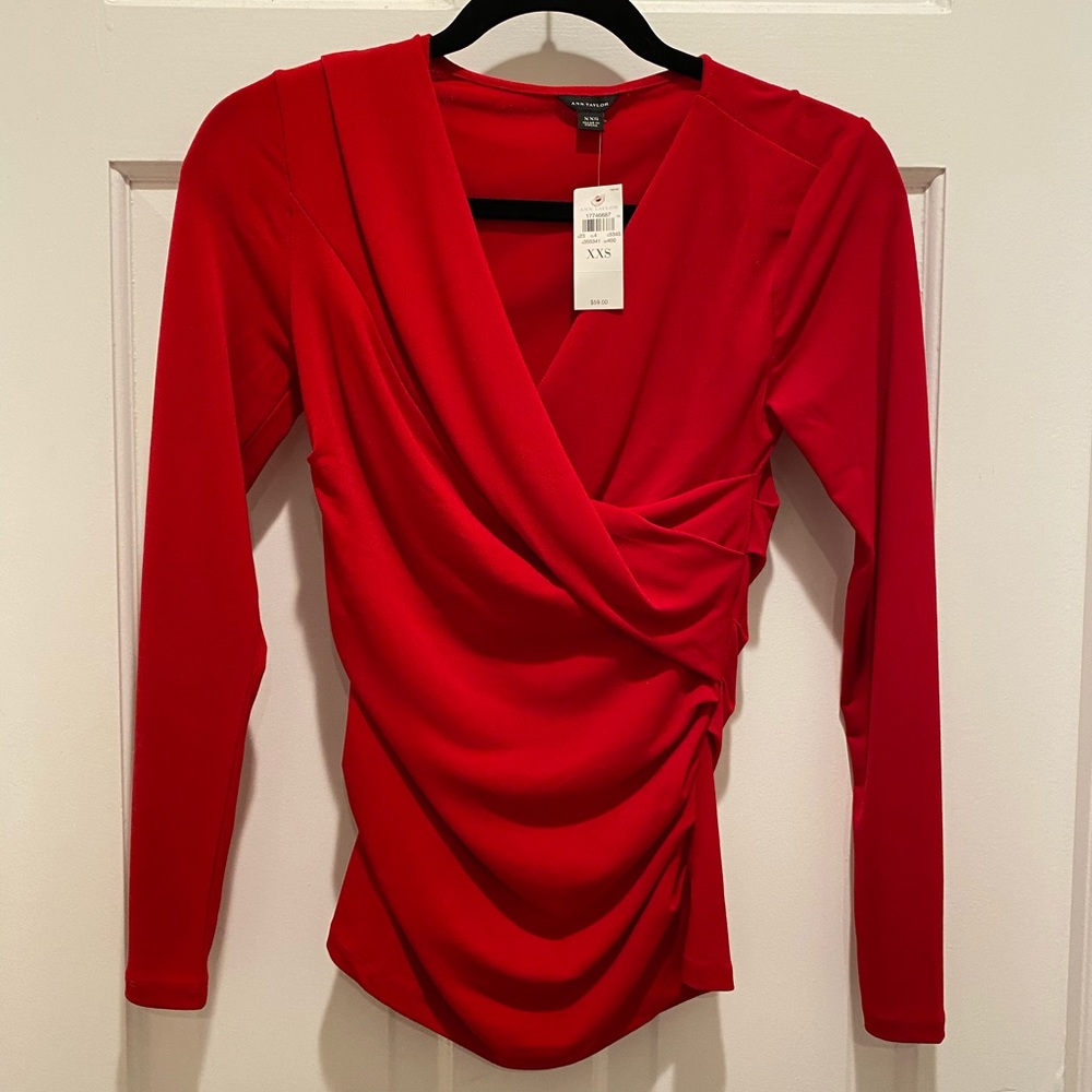 Ann Taylor Faux Wrap Top